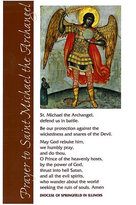 Estampa de la Oraci�n a San Miguel distribuida en la Di�cesis de Springfield