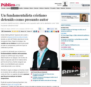Público manipula fotografía del asesino masón de Noruega Público manipula fotografía del asesino masón de Noruega